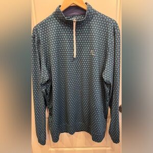Rhoback Quarter Zip, Green/Blue (Clover Print)